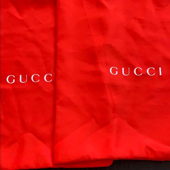 Silky Set of 2 Red Gucci Dust Bags - Picture 2 of 11